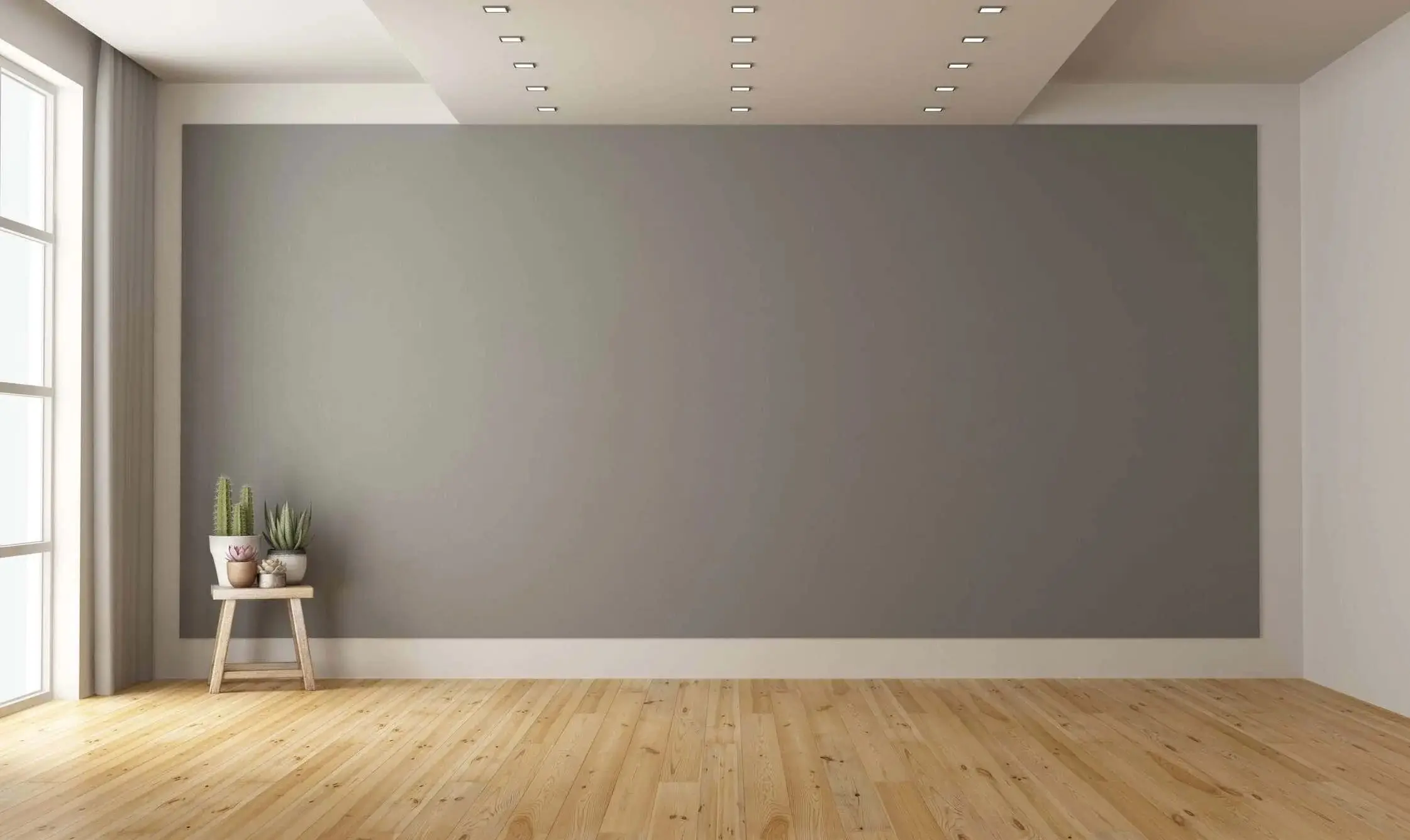 A plain wall in a nicely decorated room.